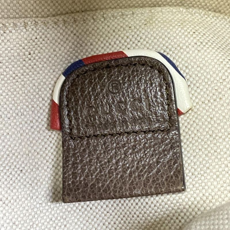 Gucci Shoulder Bag Courier Beige Ebony Dark Brown 2-Way