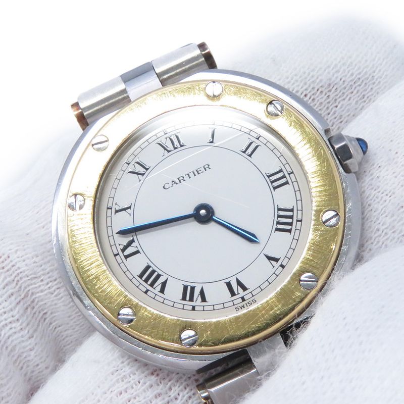 Cartier Santos Round Watch White Dial Quartz