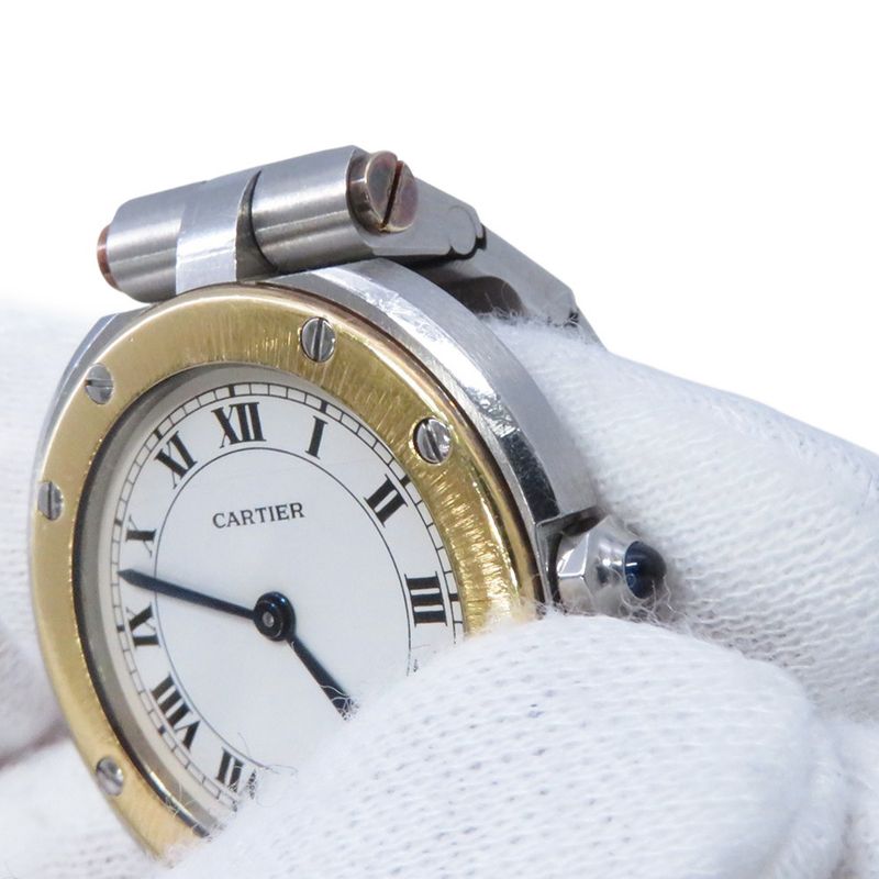 Cartier Santos Round Watch White Dial Quartz