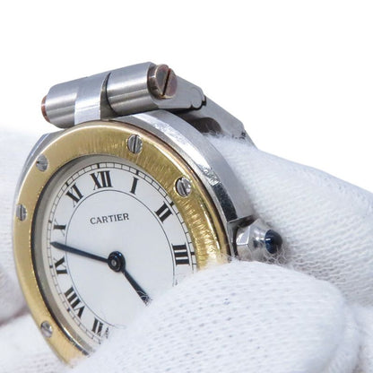 Cartier Santos Round Watch White Dial Quartz