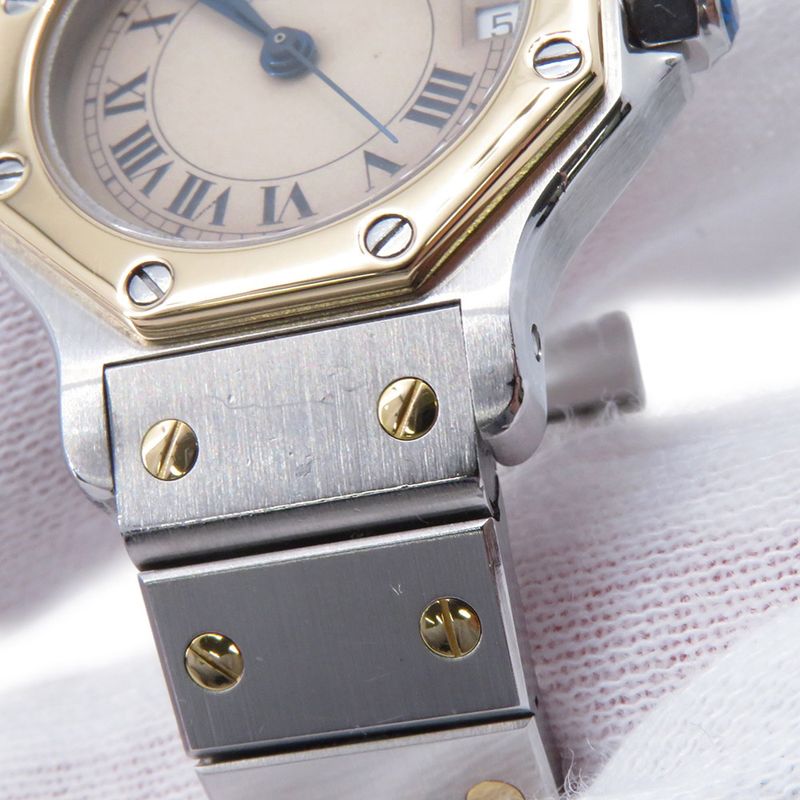 Cartier Santos Octagon SM Watch Ivory Dial Quartz