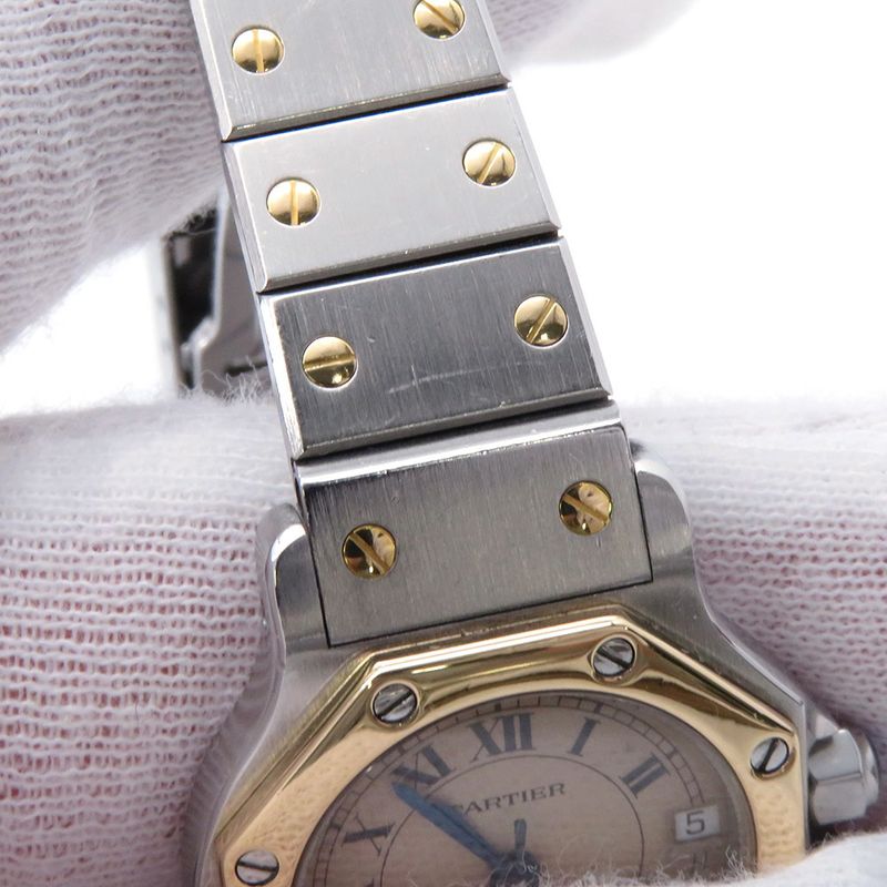 Cartier Santos Octagon SM Watch Ivory Dial Quartz