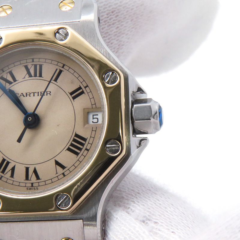 Cartier Santos Octagon SM Watch Ivory Dial Quartz