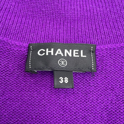 Chanel Cardigan CC Logo Cashmere Rhinestone 38 Top