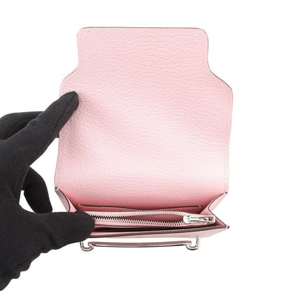 Hermes Wallet Roulis Slim Rose Sakura Silver Chevre Misor