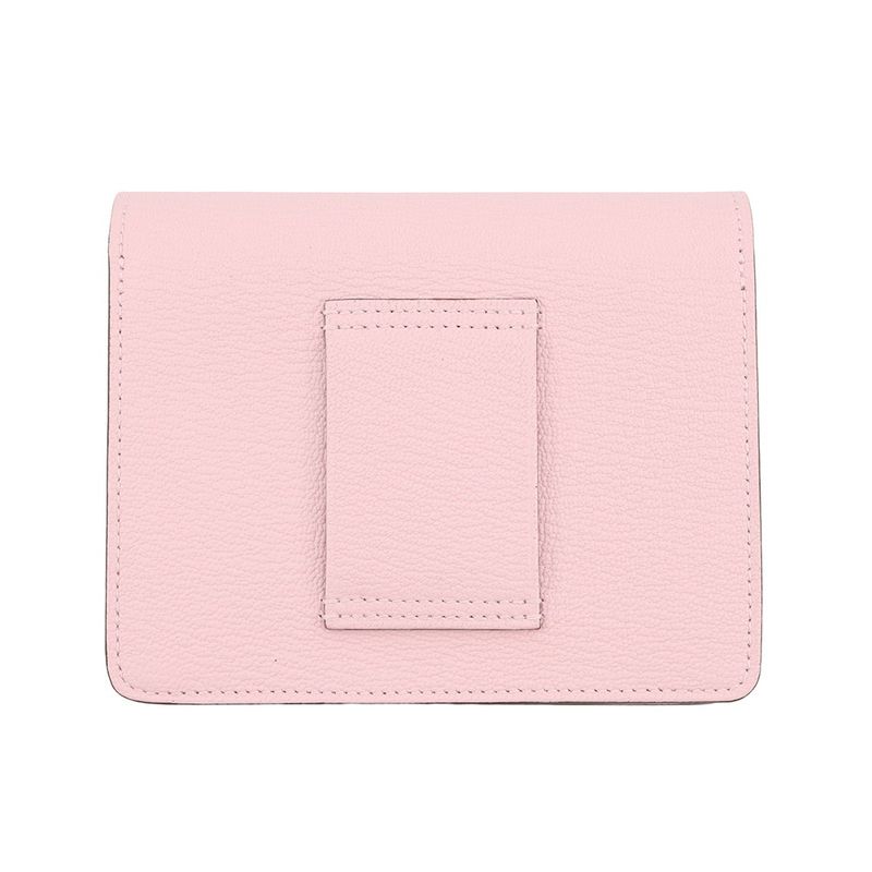 Hermes Wallet Roulis Slim Rose Sakura Silver Chevre Misor