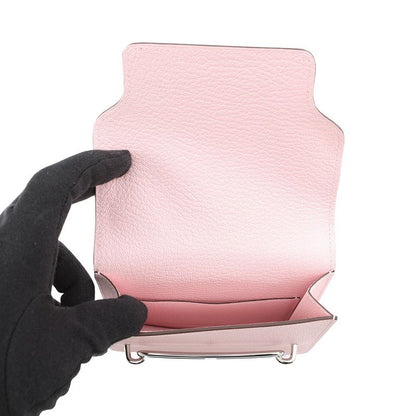 Hermes Wallet Roulis Slim Rose Sakura Silver Chevre Misor