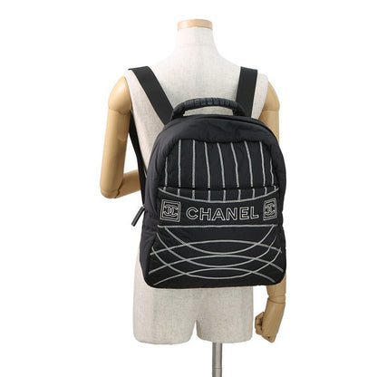 Chanel Backpack Sports Logo CC Nylon Black