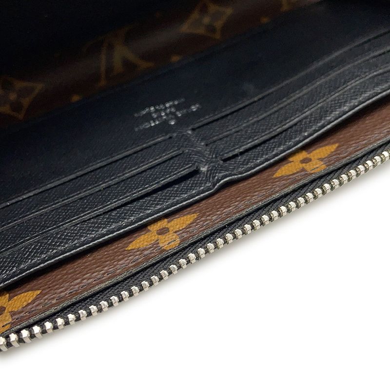 Louis Vuitton Wallet Monogram Macassar Zippy Dragonne Noir Black
