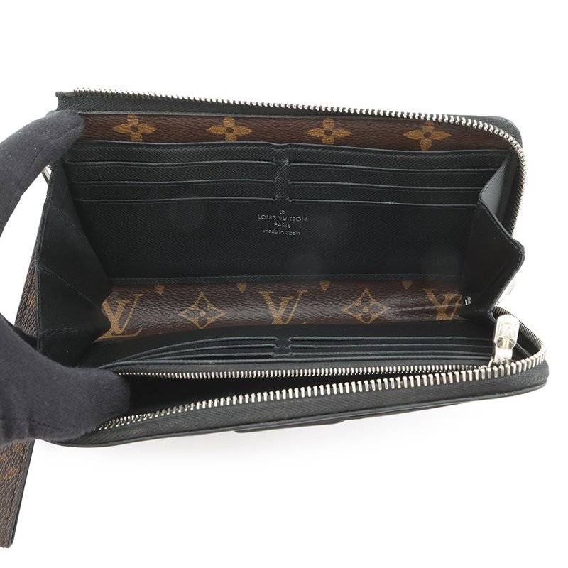 Louis Vuitton Wallet Monogram Macassar Zippy Dragonne Noir Black