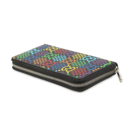 Gucci Wallet GG Psychedelic Zip Around Round Black Multicolor