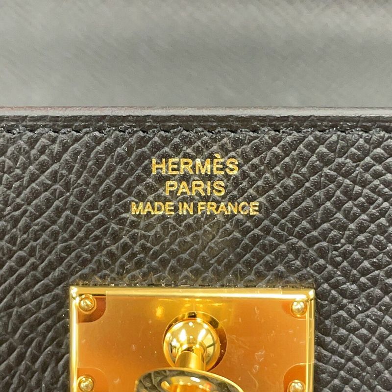 Hermes Kelly Wallet Long to Go Black Gold Epsom