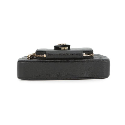 Chanel Phonecase Quilted Chain Shoulder Caviar Leather Bag