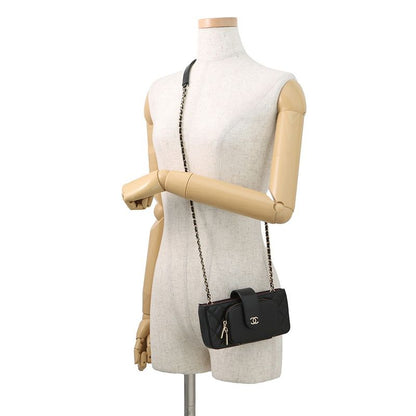 Chanel Phonecase Quilted Chain Shoulder Caviar Leather Bag