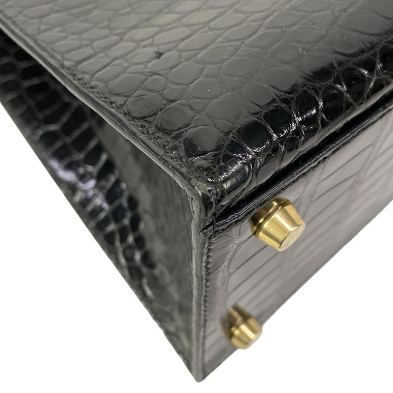 Hermes Handbag Kelly 32 Black Sellier Gold