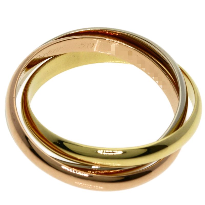 Cartier Trinity SM 50 Ring 18K Yellow Gold 18K White Pink
