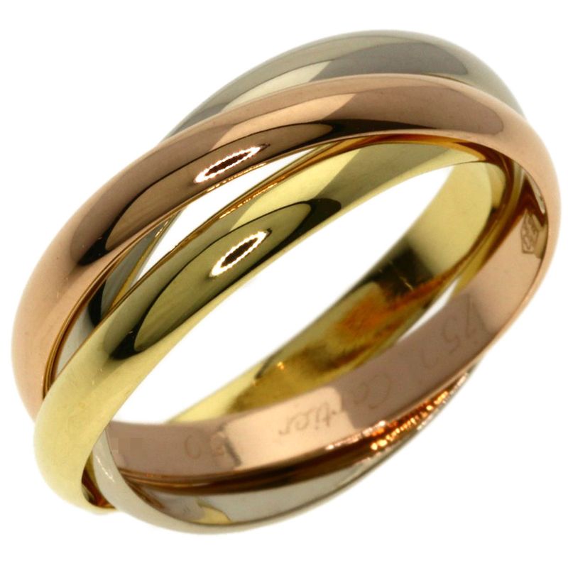 Cartier Trinity SM 50 Ring 18K Yellow Gold 18K White Pink