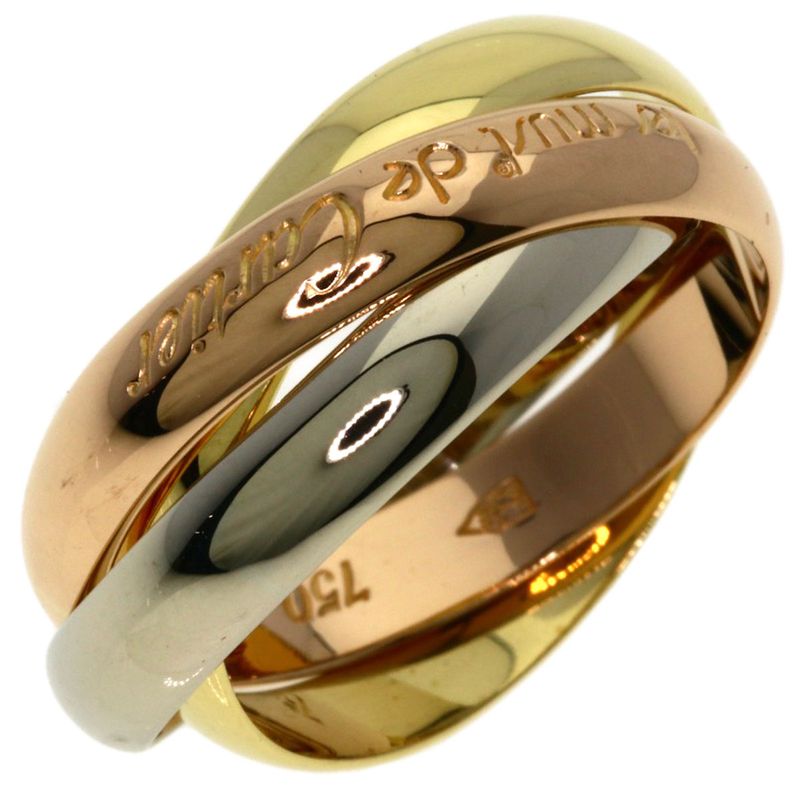 Cartier Trinity 51 Ring 18K Yellow Gold 18K White Pink