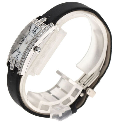Harry Winston Avenue-c Mini Watch 18K White Gold Leather Shell