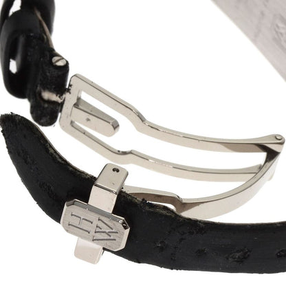 Harry Winston Avenue-c Mini Watch 18K White Gold Leather Shell