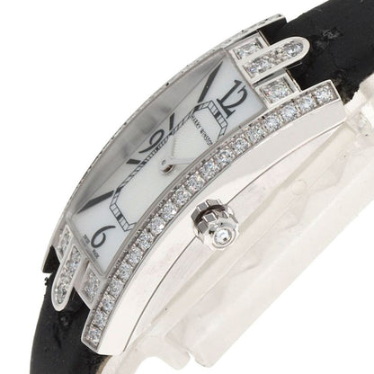 Harry Winston Avenue-c Mini Watch 18K White Gold Leather Shell