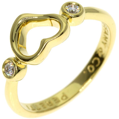 Tiffany & Co Open Heart Diamond Ring 18K Yellow Gold