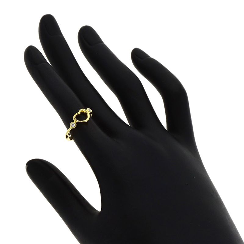 Tiffany & Co Open Heart Diamond Ring 18K Yellow Gold