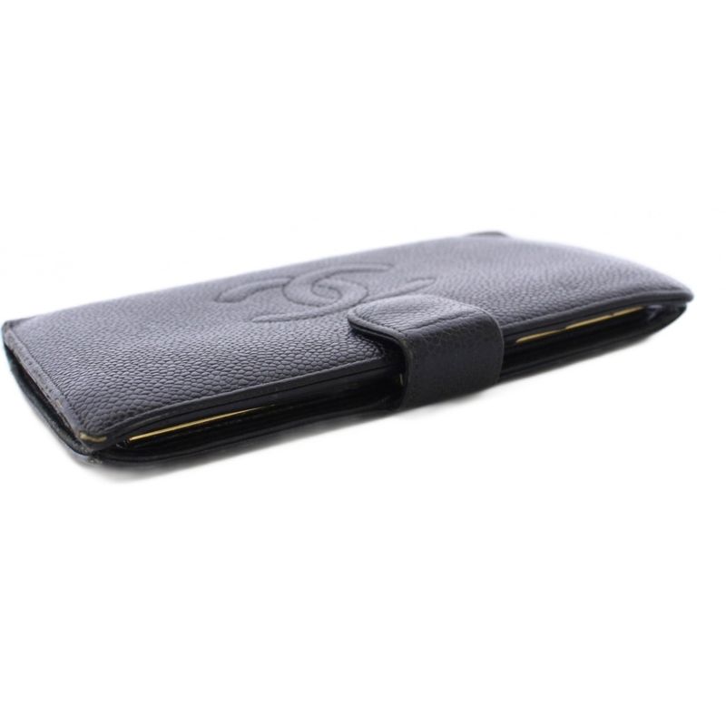 Chanel Timeless Classic Wallet Bifold Coin Purse Caviar Leather CC Logo