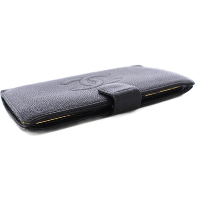 Chanel Timeless Classic Wallet Bifold Coin Purse Caviar Leather CC Logo