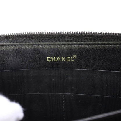 Chanel Wallet Coin Purse Zip Around Caviar Leather CC Logo