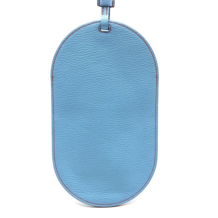 Hermes Pochette Insalm Leather Mini Smartphone Shoulder Bag Blue Purse