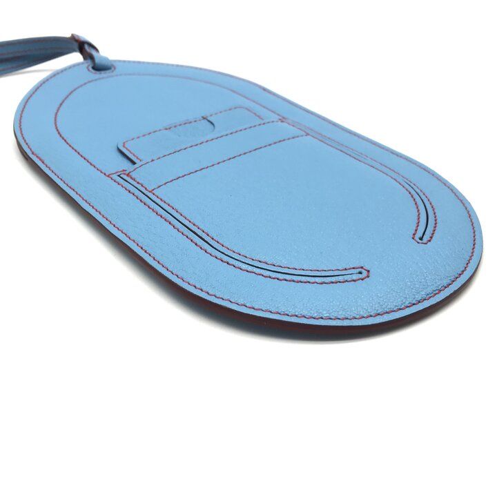 Hermes Pochette Insalm Leather Mini Smartphone Shoulder Bag Blue Purse