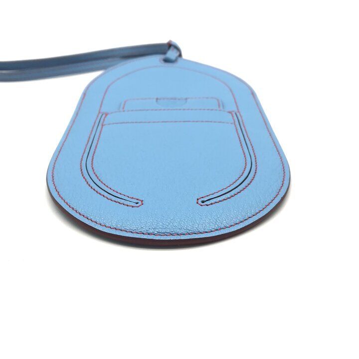 Hermes Pochette Insalm Leather Mini Smartphone Shoulder Bag Blue Purse