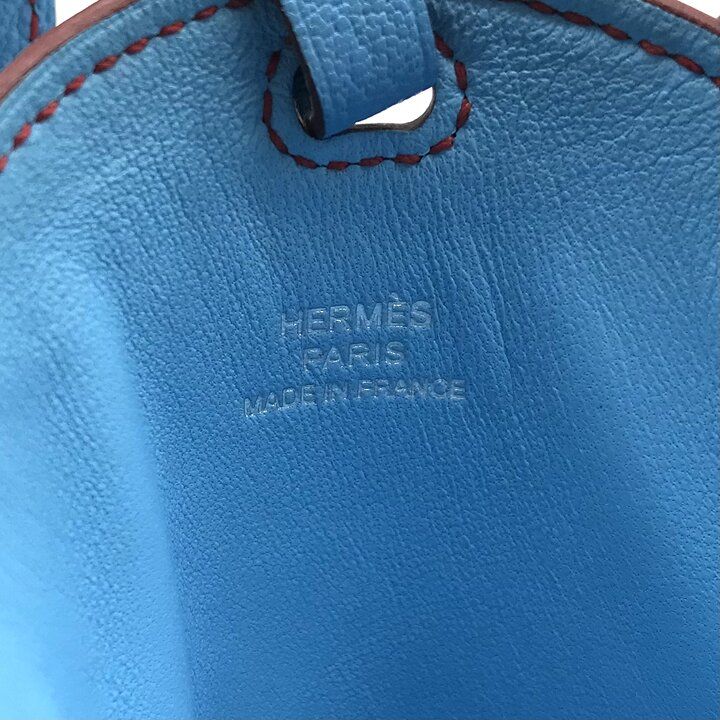 Hermes Pochette Insalm Leather Mini Smartphone Shoulder Bag Blue Purse