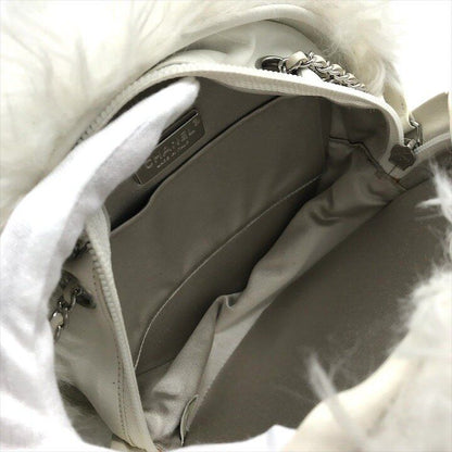 Chanel CC Logo Chain Shoulder Bag Crossbody White Silver