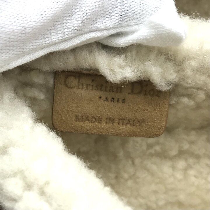Dior Saddle Mouton Shoulder Bag Beige