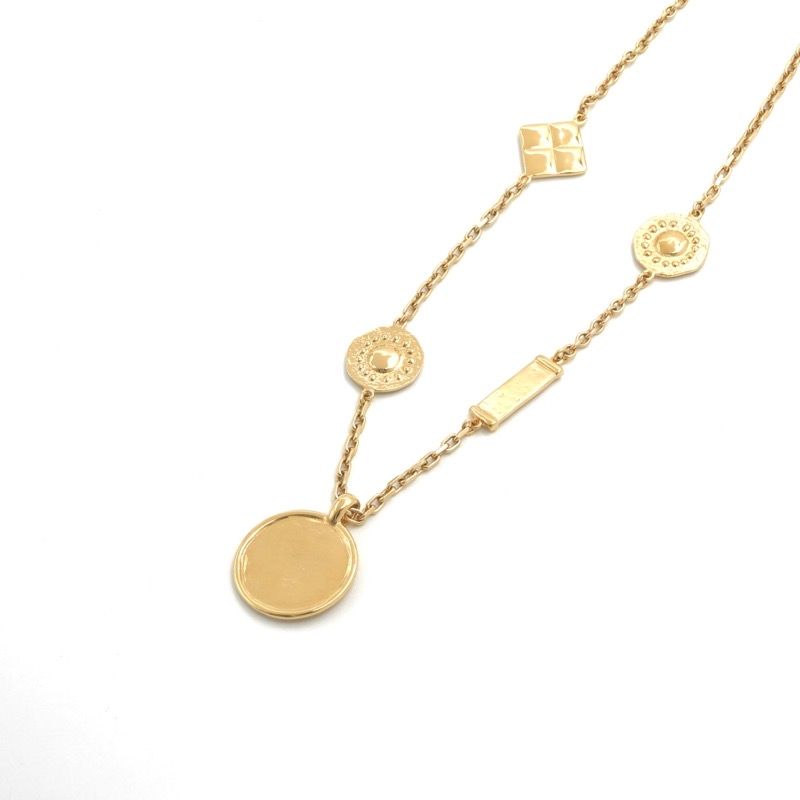 Chanel Necklace Pendant Choker Gold CC Logo Plate
