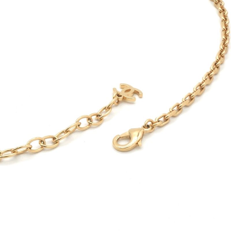 Chanel Necklace Pendant Choker Gold CC Logo Plate