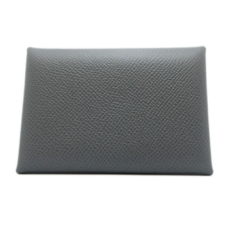 Hermes Calvi Duo Ardoise Gray Epsom Card Case