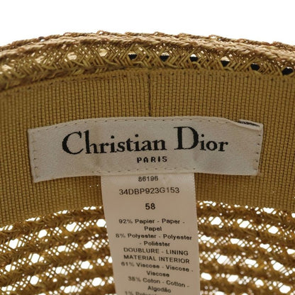 Dior Bob Hat Logo Straw Hat Beige