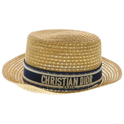 Dior Bob Hat Logo Straw Hat Beige