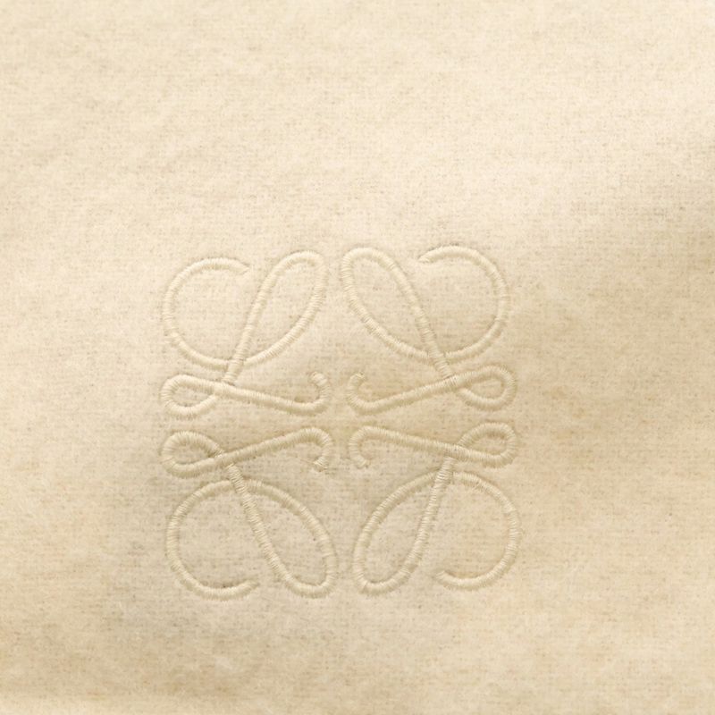 Loewe Anagram Scarf Ivory Beige Wool Cashmere
