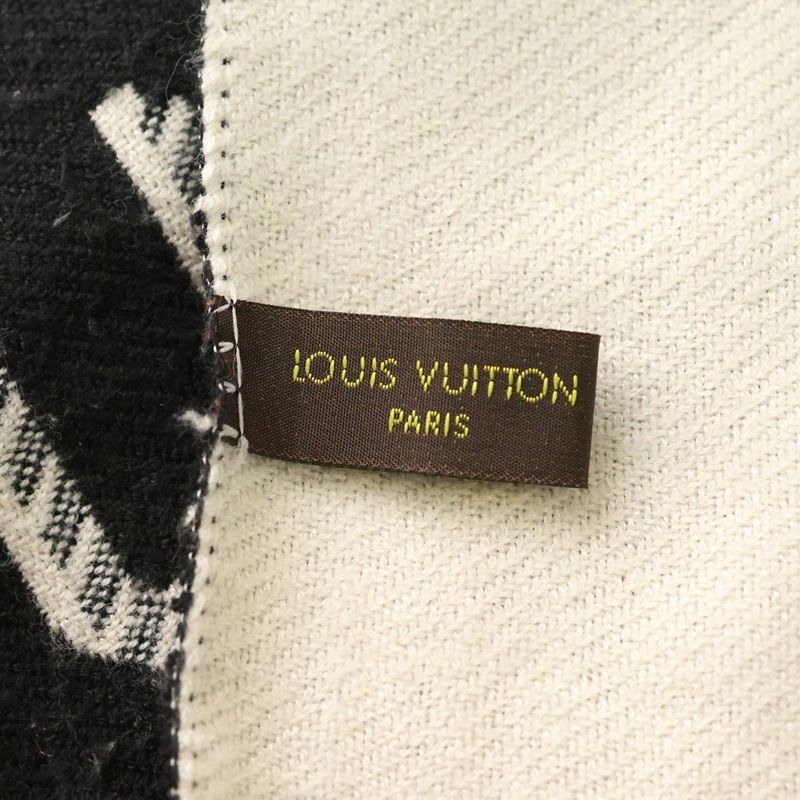 Louis Vuitton LV Essential Monogram All Over Logo Shawl Black