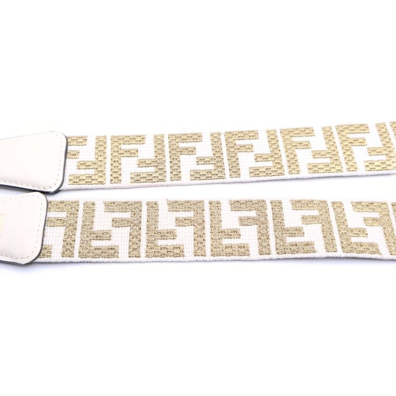 Fendi Zucca Shoulder Strap Beige Gold