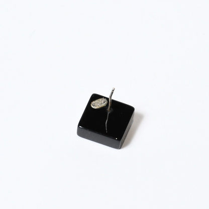 Chanel CC Logo Earrings 05 Acrylic Rhinestone Black Clear Silver — view 3