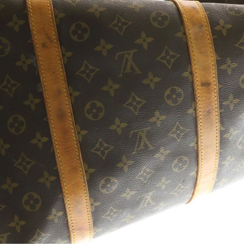 Louis Vuitton Monogram Keepall 60 Boston Bag Brown Leather