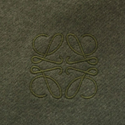 Loewe Anagram Fringe Shawl Scarf Green Gray Cashmere