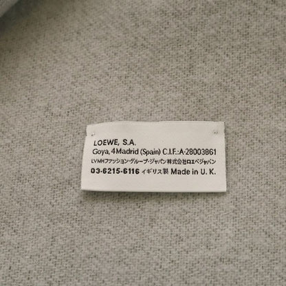 Loewe Anagram Fringe Shawl Scarf Green Gray Cashmere