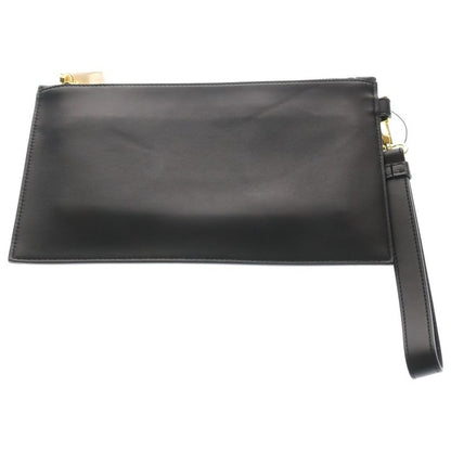 Versace Clutch Patch Logo Black Leather
