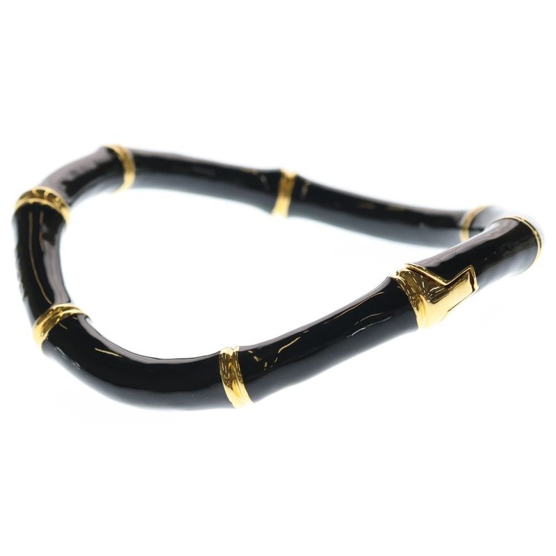 Gucci Bamboo Choker Necklace Black Gold